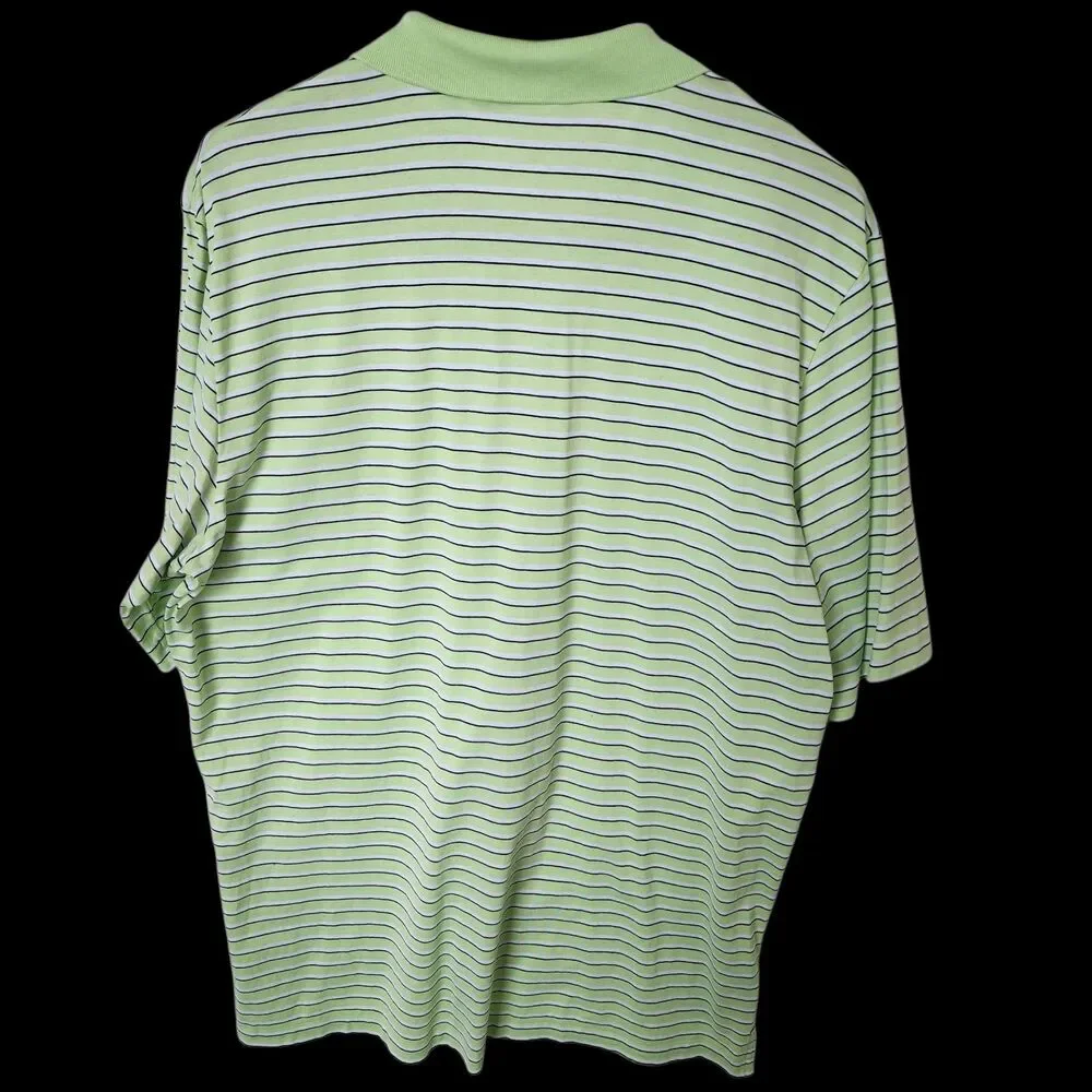 POLO GOLF Ralph Lauren Men's L Pima Cotton Striped Polo Shirt Lime Green